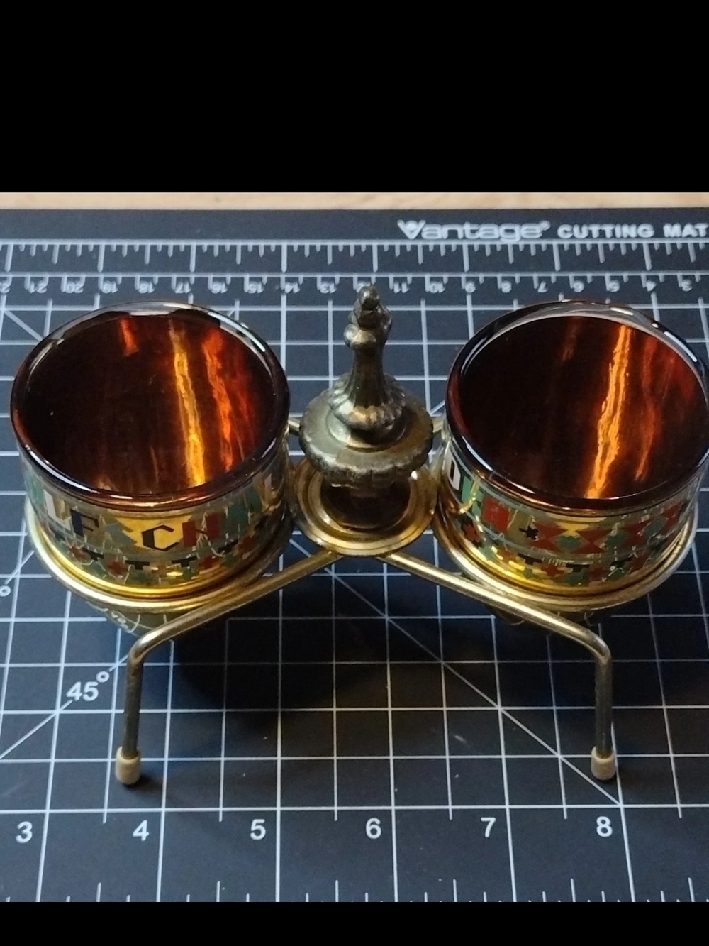 Vintage Wolfschmidt Vodka Promo Shot Glasses & Stand Set of 2  Rare Barware